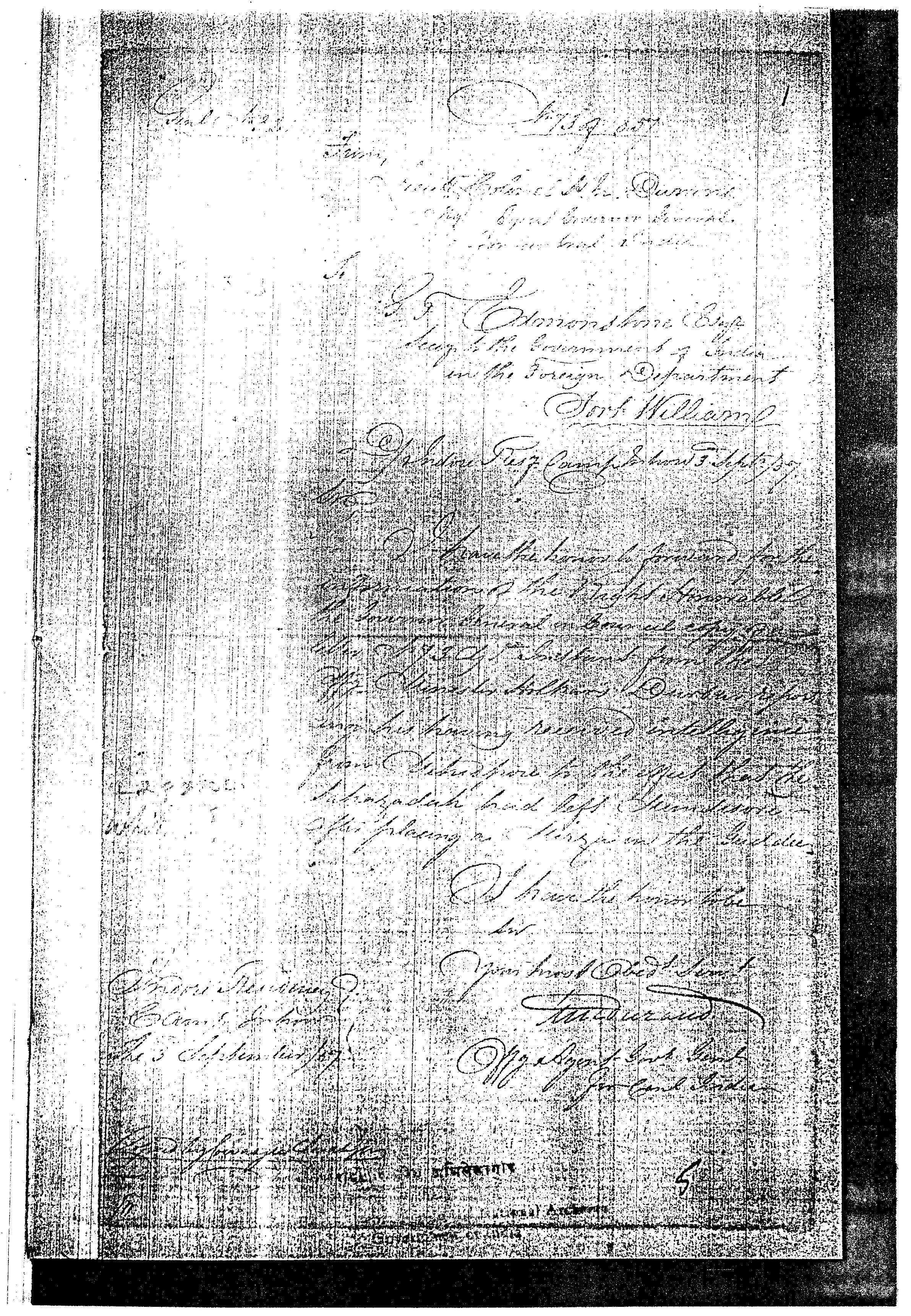 3rd Sep 1857- Letter to G.H Edmomstone From Colonel H.M Durand informing him about the Feroze Shah had left Mundisore and planning to reach Indore