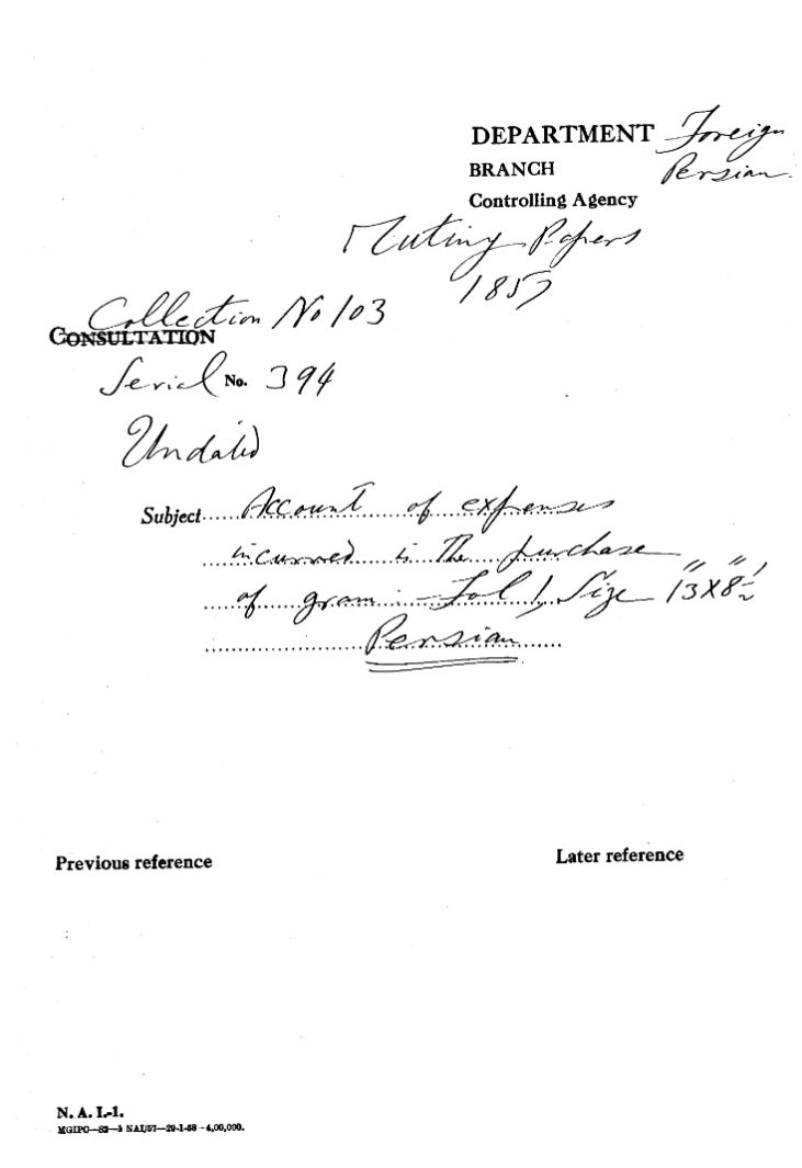 Account of Expenses Incurred is the Purchase of Gram.