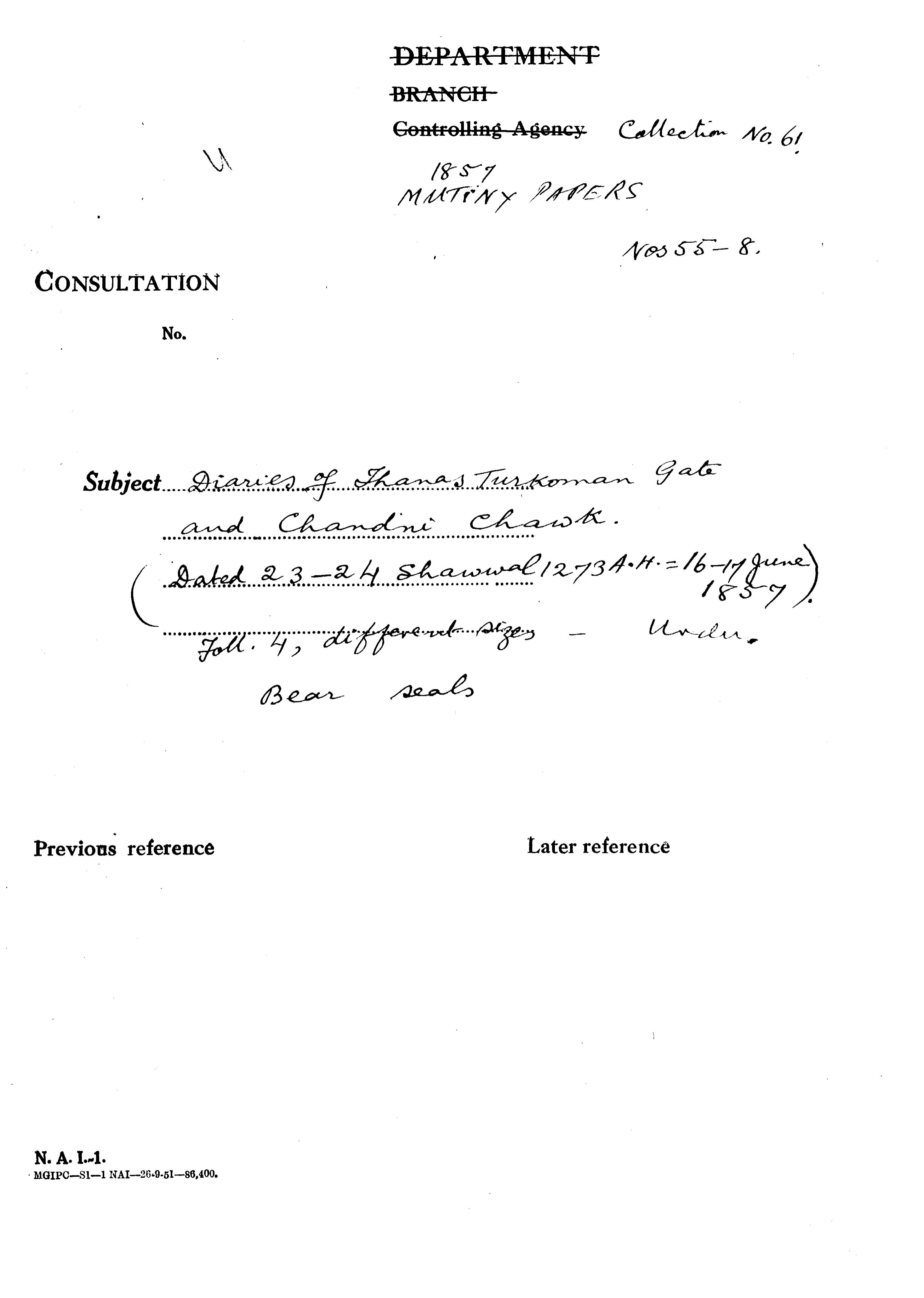 Diaries of Jhanas Turkoman Gate and Chandni Chowk.