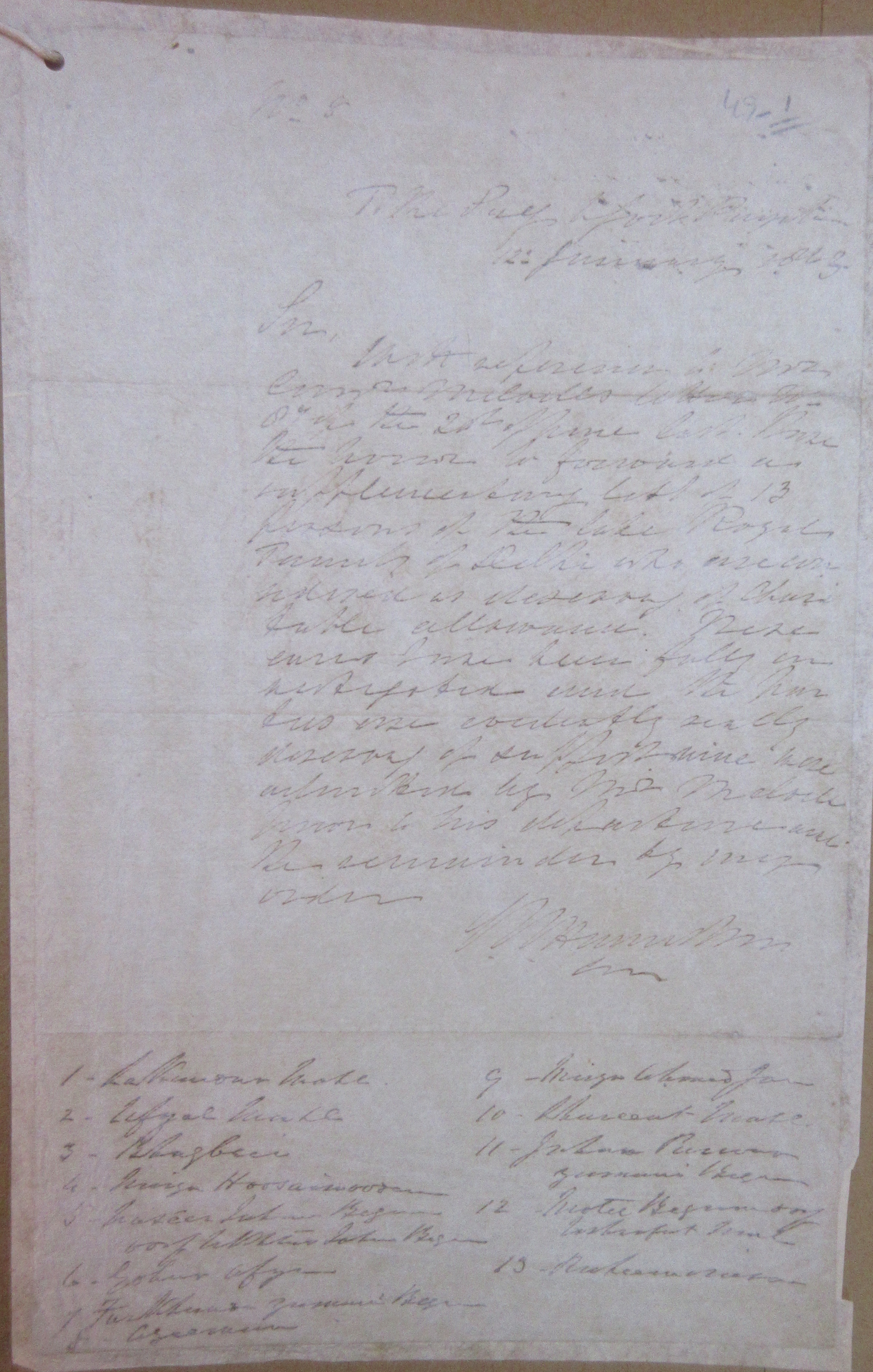 Distribution of Supplementary List of 13 Members of Imperial Family of Hindustan (Delhi Branch) Recommendation for Allowance, File No. 08