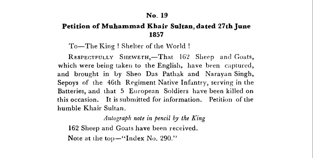 First Days of Proceedings Trail of Bahadur Shah - Petition  of  Muhammad  Khair Sultan