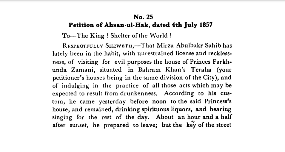 First Days of Proceedings Trail of Bahadur Shah - Petition  of  Ahsan-ul-Hak