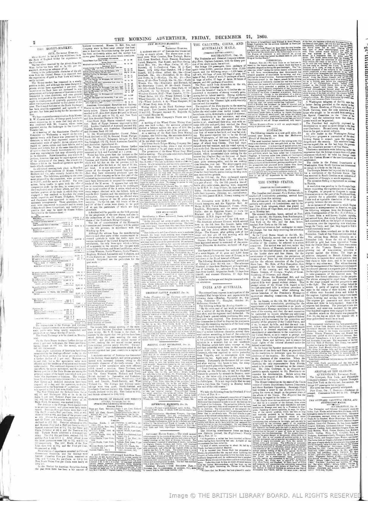 Firuz Shah in Calcutta on November 17 ,1860 -Reported by The Morning Advertiser, on December 21, 1860