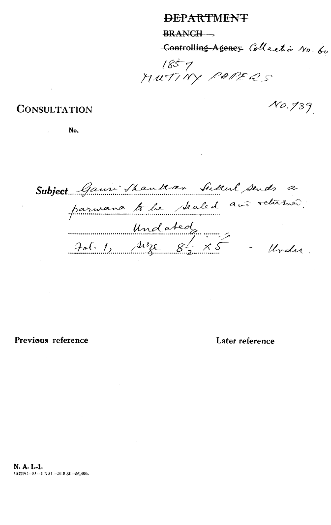 Gauri Shankar Sukul Sends a Parwana to Be Sealed are Returns