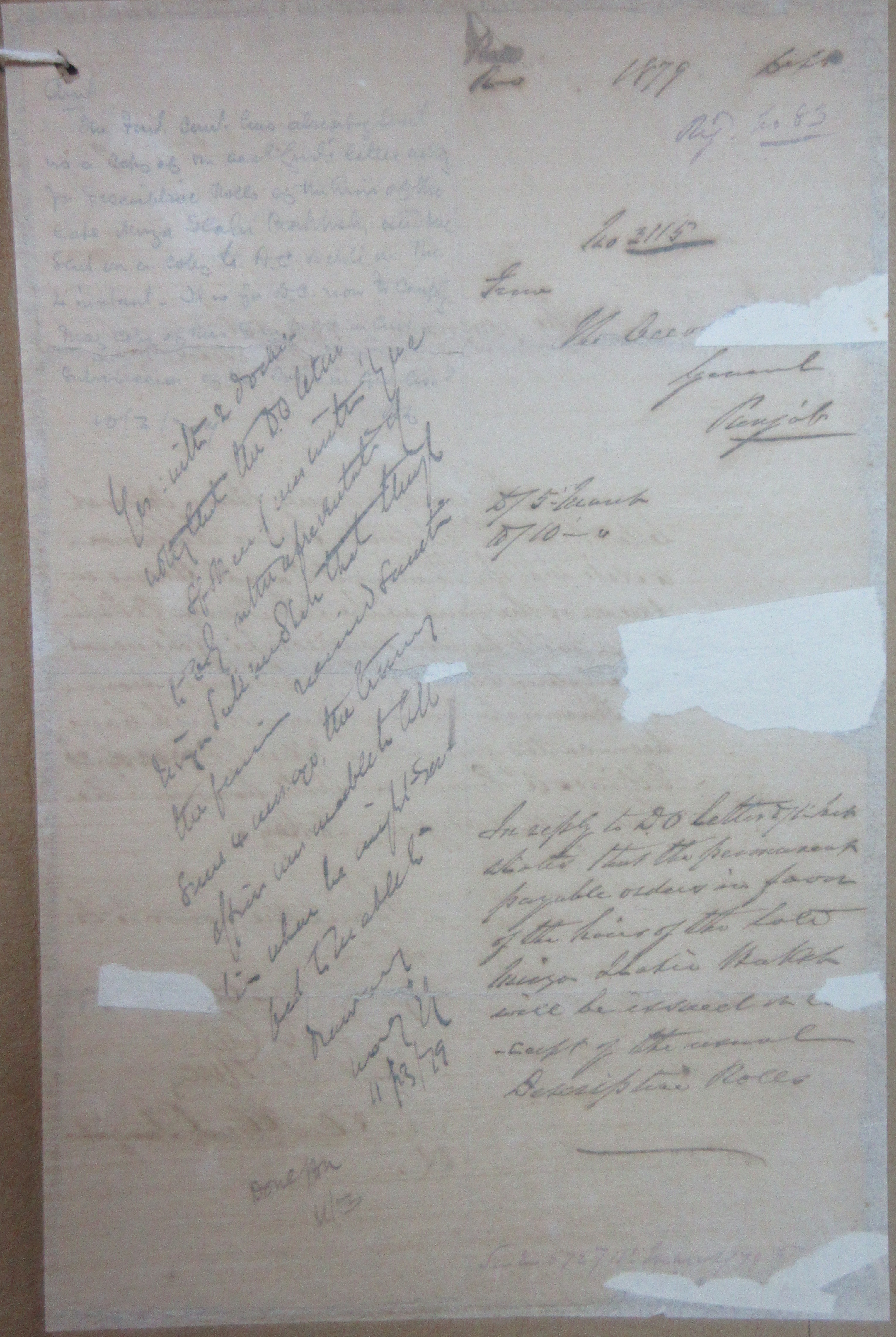 Grant of Pension to the Heirs of Mirza Ilahi Bakhsh, File No. 39