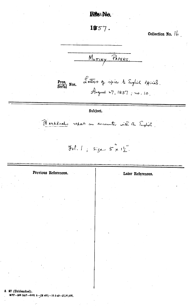 Harkarahs Report On Encounter With the English.