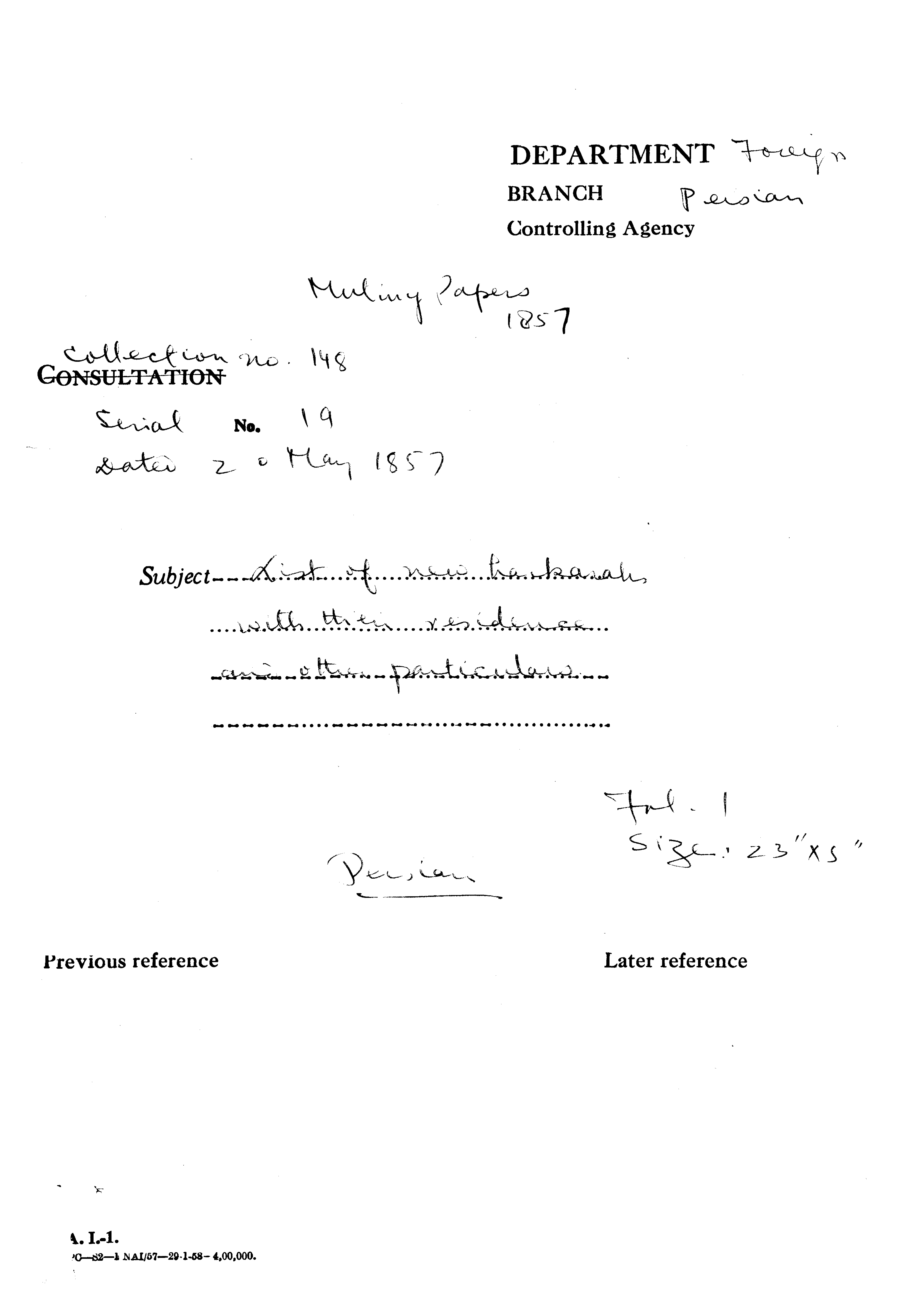 List of New Harkara With their Residence and Other Particulars