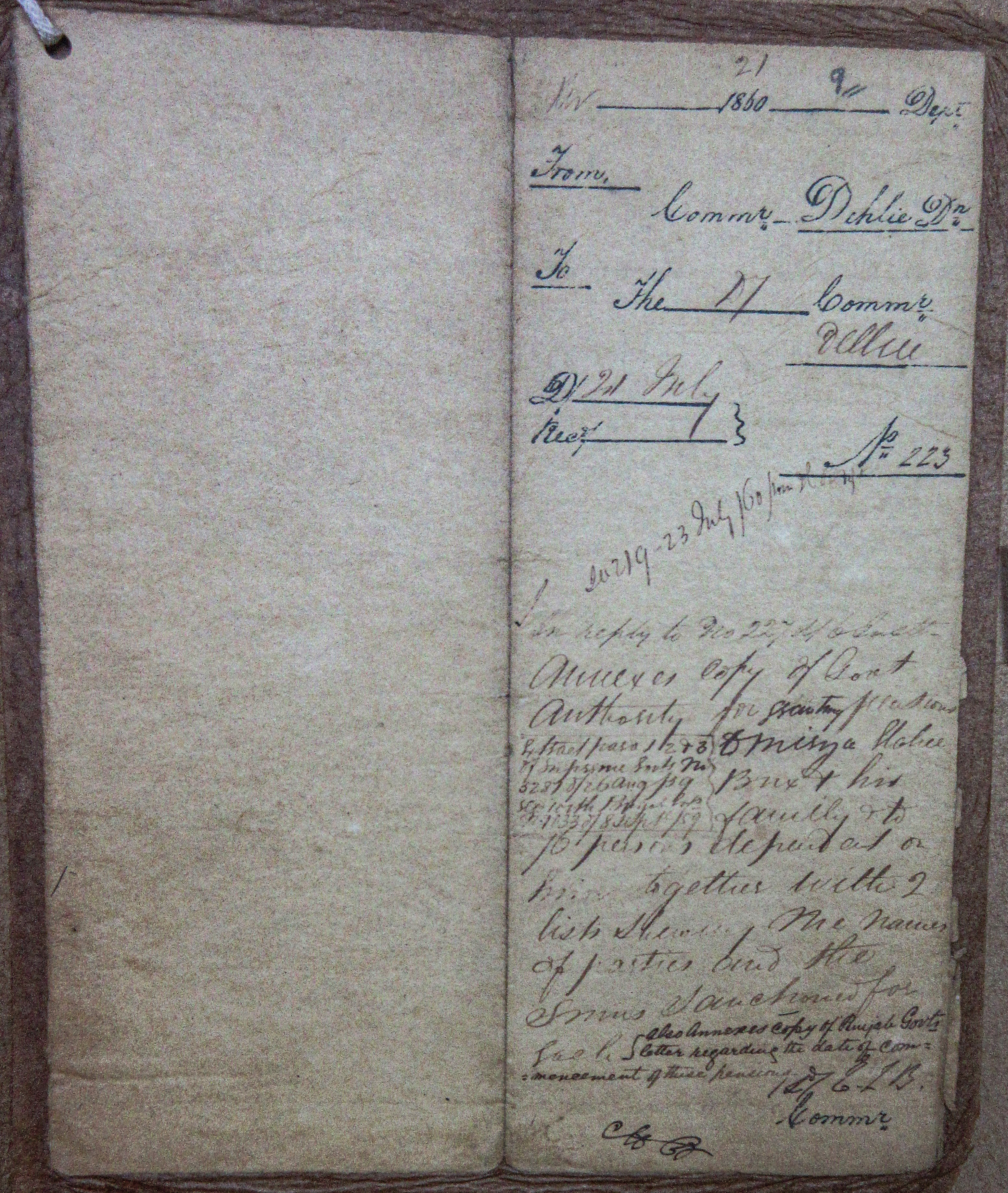 Pension of Mirza Ilahi Baksh File No.12