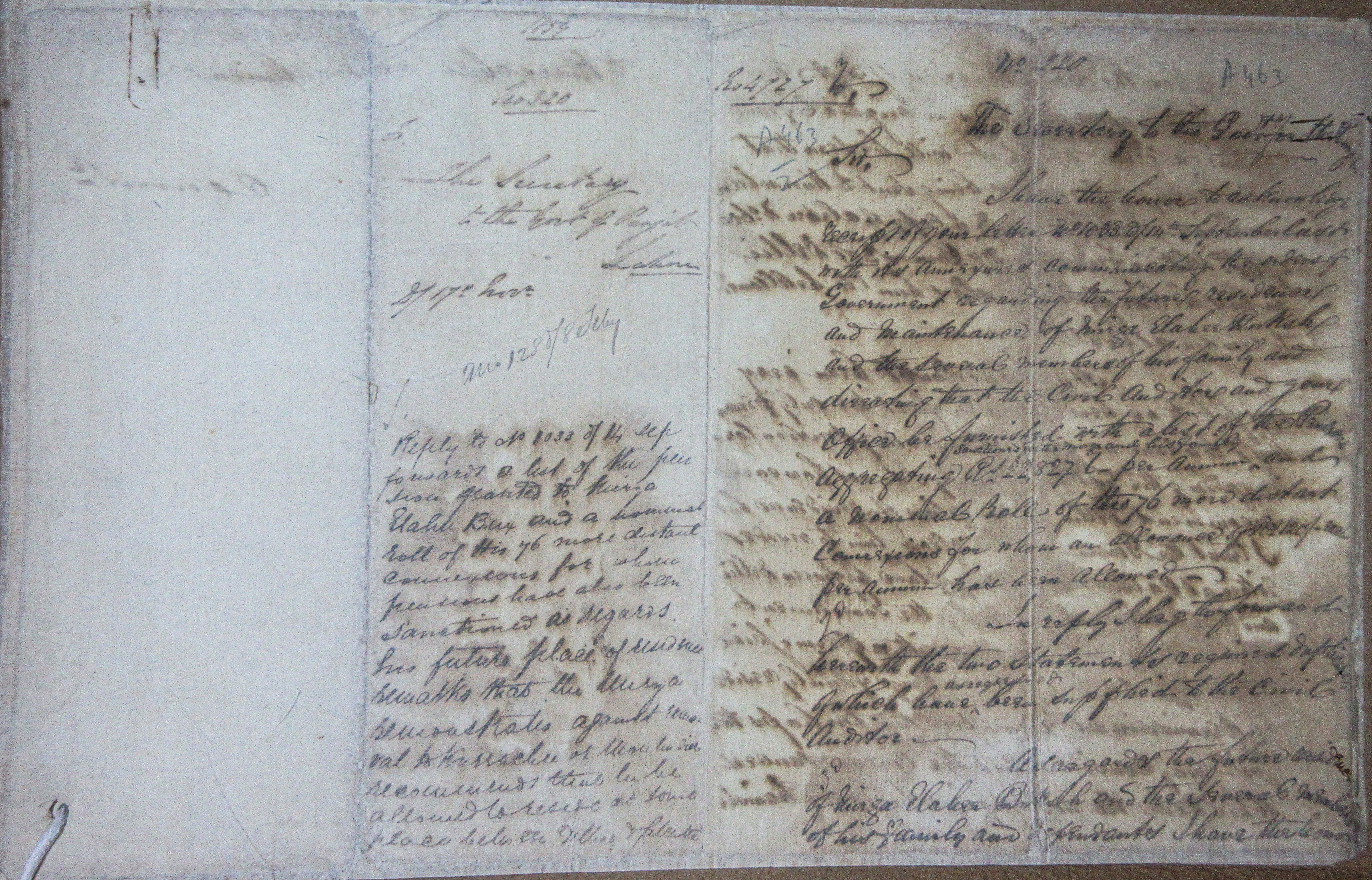 Pension of Mirza Ilahi Baksh File No.4