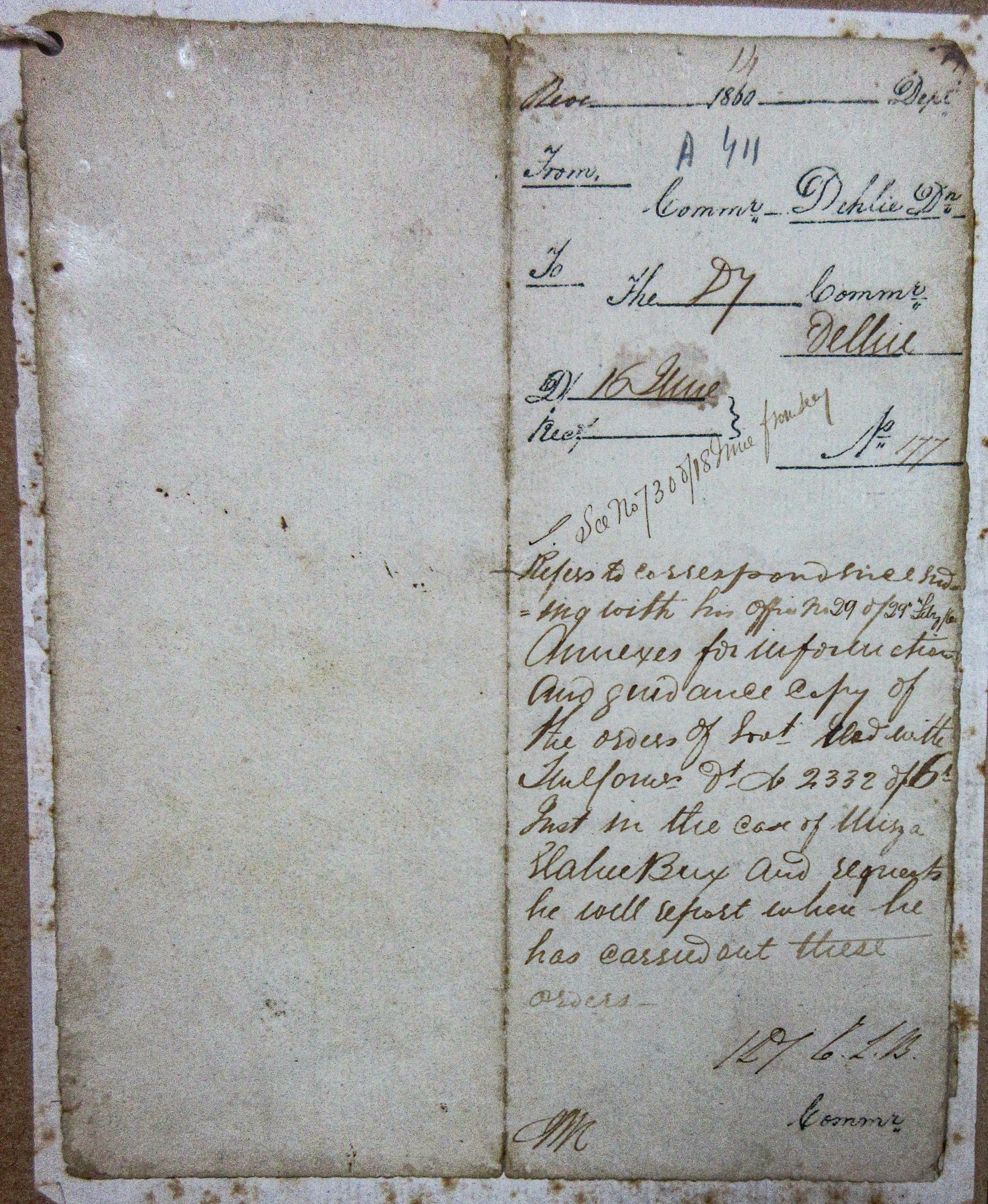 Pension of Mirza Ilahi Baksh File No.9