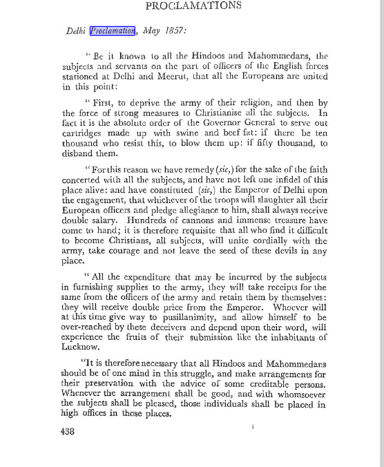 Proclamation of Bahadur Shah (