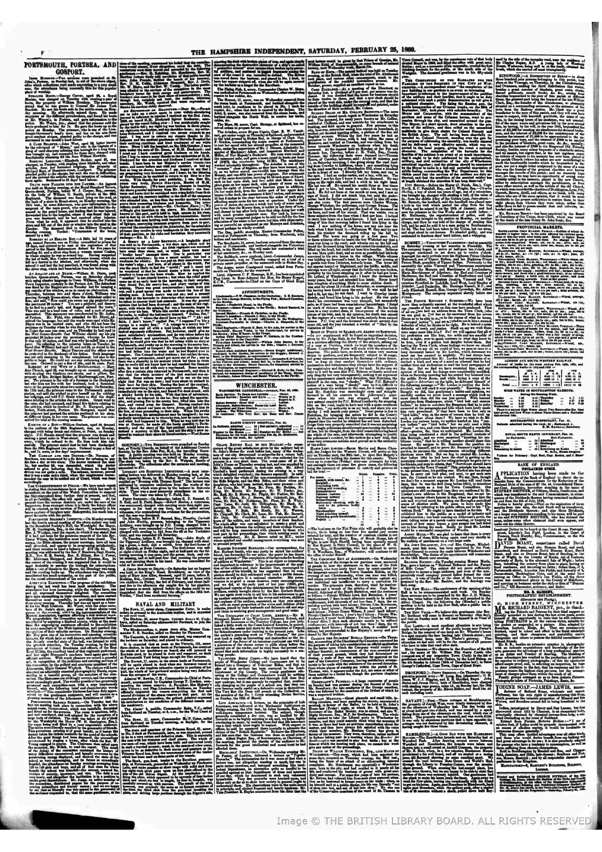 Reported by  The Hampshire Independent about Firuz Shah  on February 25 Saturday, 1860
