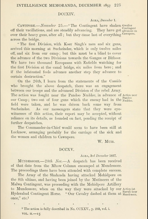 The Army of the Shahzada Firuz Shah having attacked Mehidpore on the 8th ultimo.