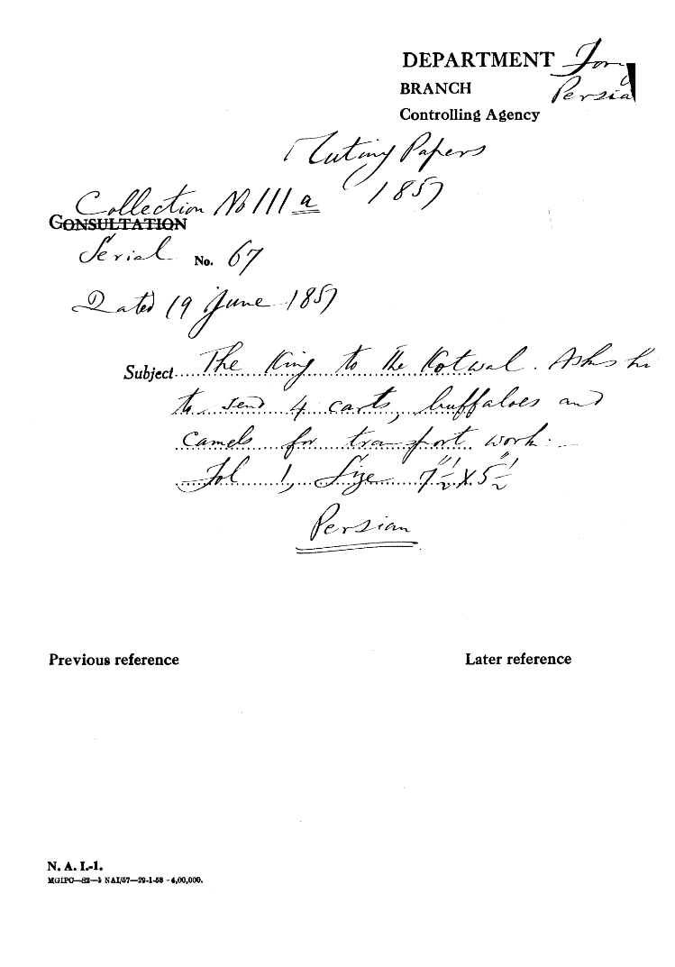 The Emperor to the Kotwal asks him to Send 4 Carts Buffaloes and Camels For Transport Work.