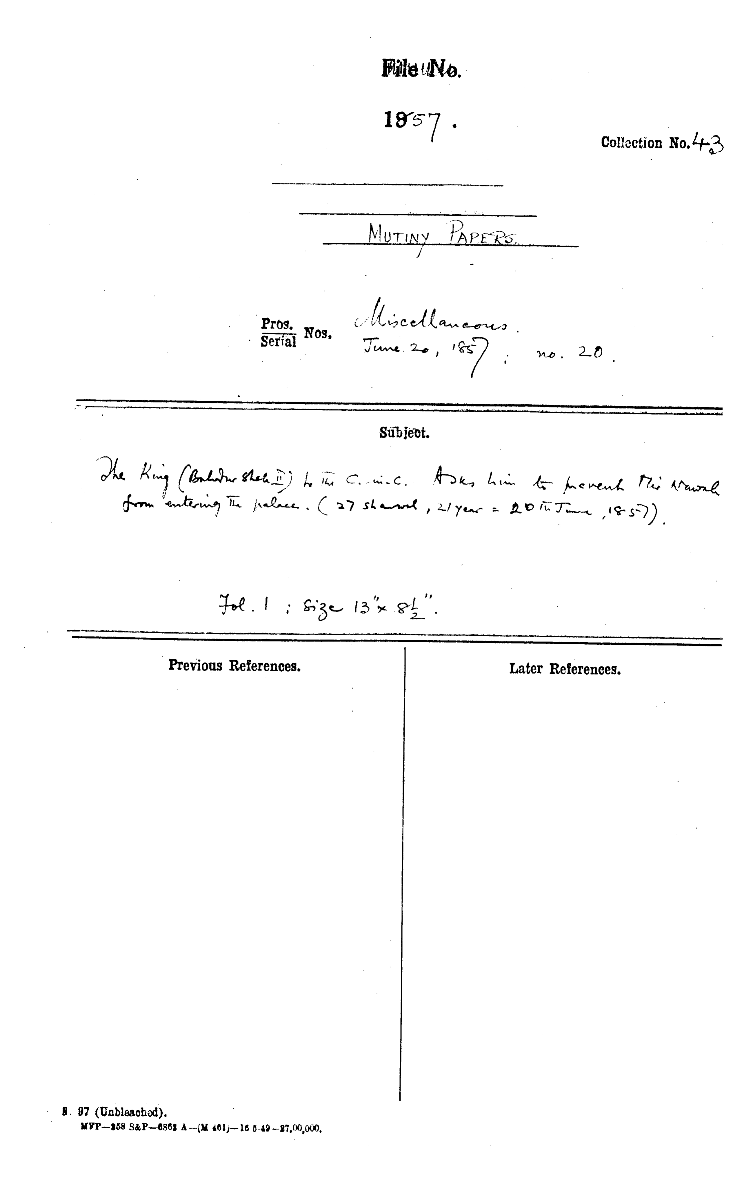 The King (Bahadur Shah II) the C-in-C asks him to Preveuh This Nawab From Entering the Palace.