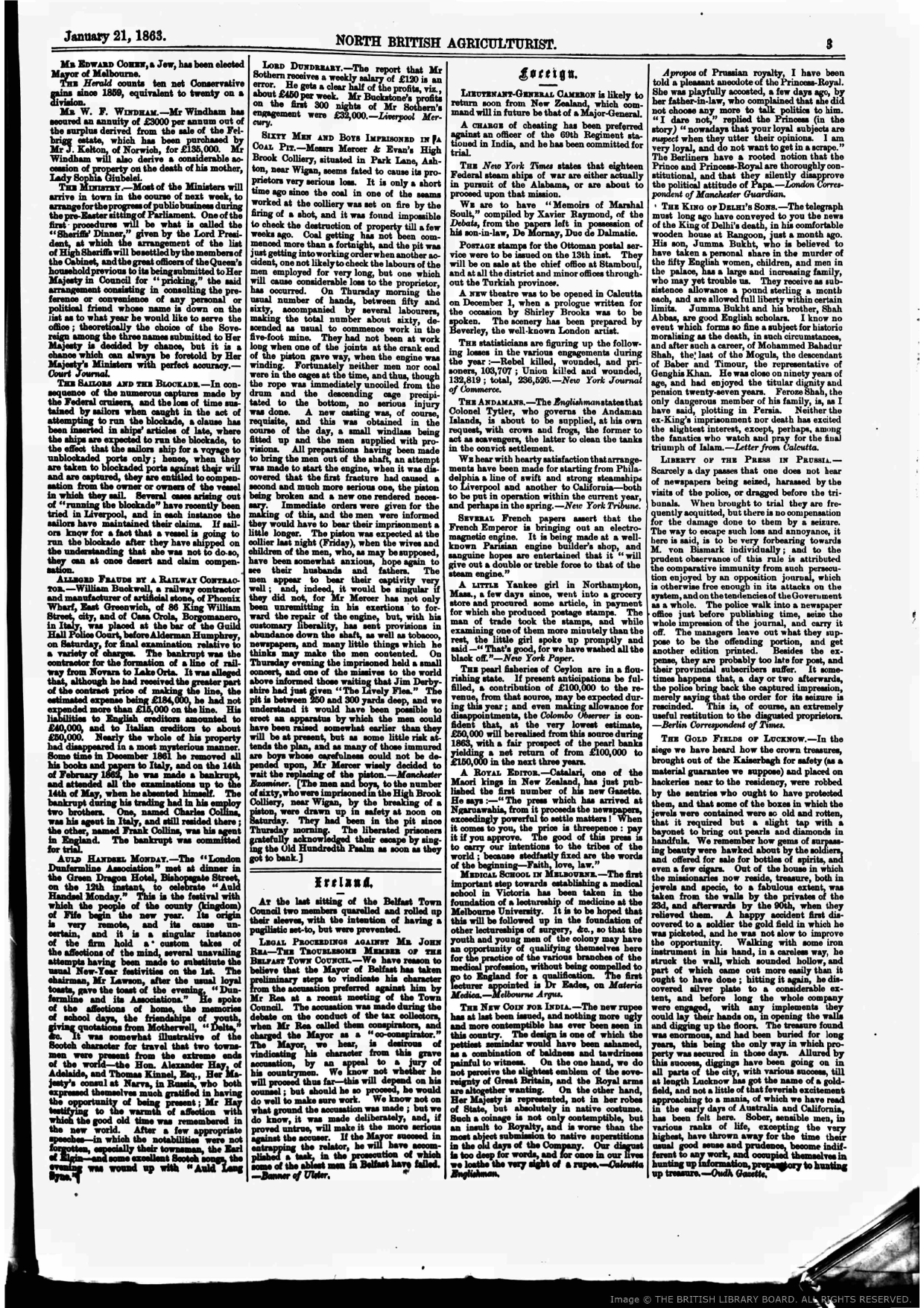 The King of Delhi Sons ; Reported by  North British Agriculturist - January 21-1863
