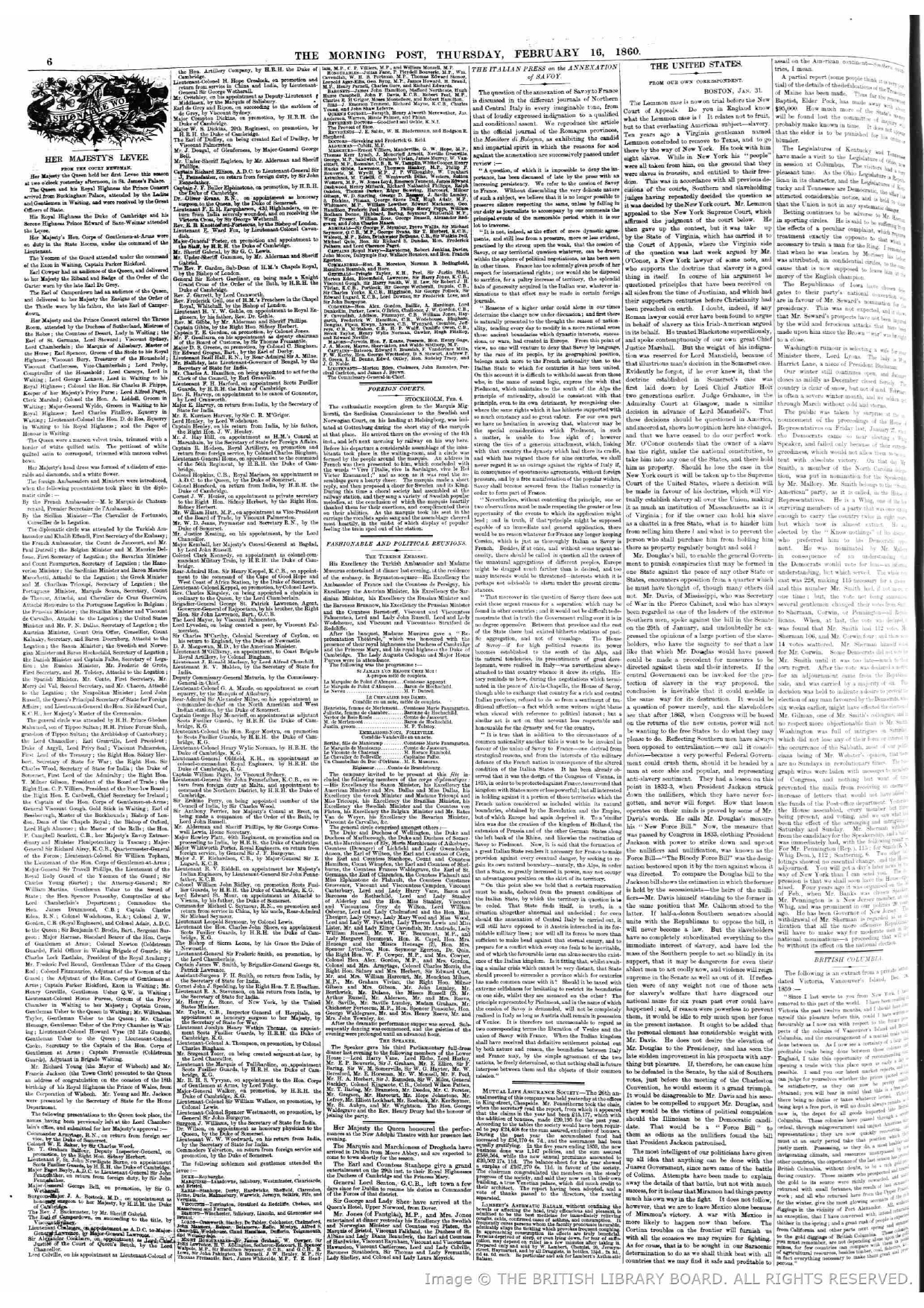 The Morning post - Her Majesty Levee