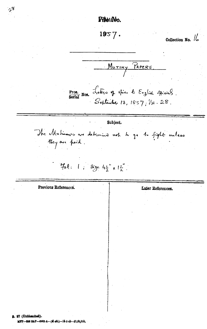 The Mutineers are Determind Not to Go to Fight Unless they are Paid.