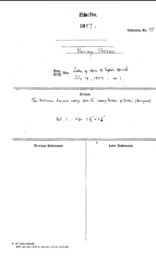 The Mutineers Lemoved Money From the Money Leudes of Delhi