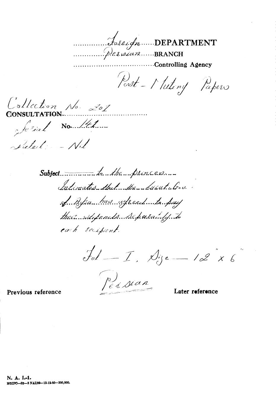 To The Princess Intimates That The Lieut Gov. of Agra Has Agreed To Pay Their Stipends Separately To Each Recipient.