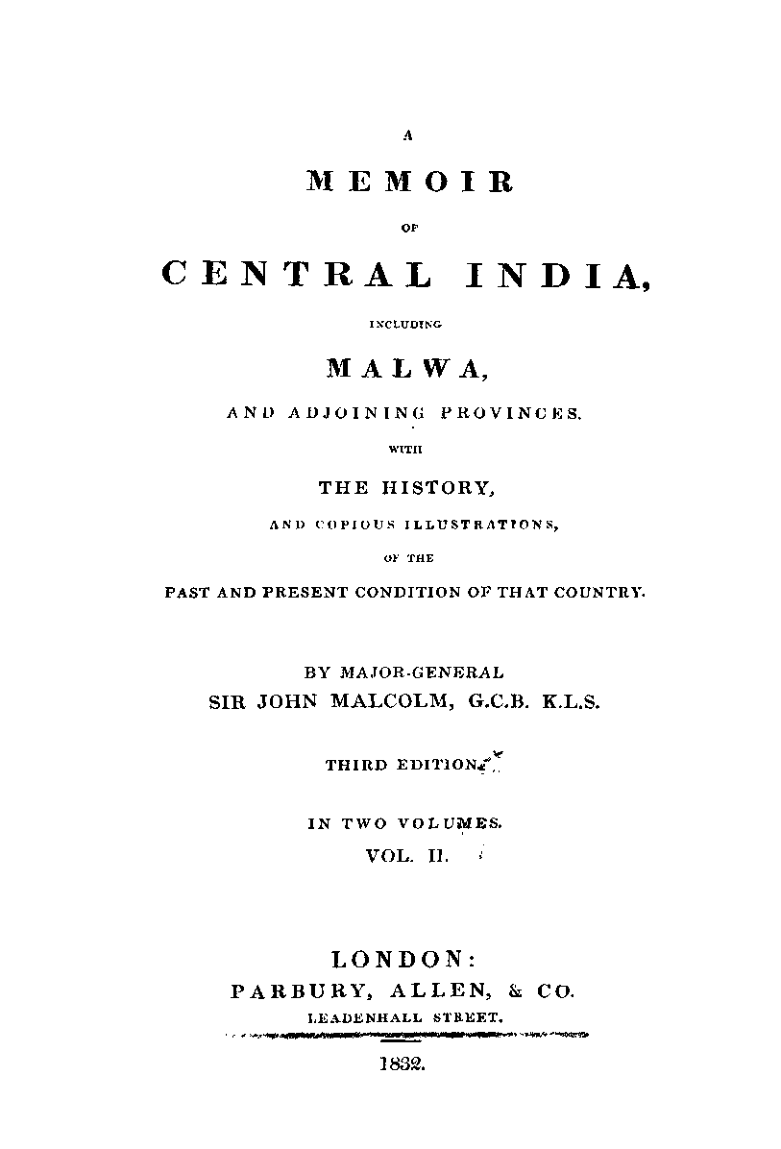 A memoir of Central India : including Malwa Vol.2
