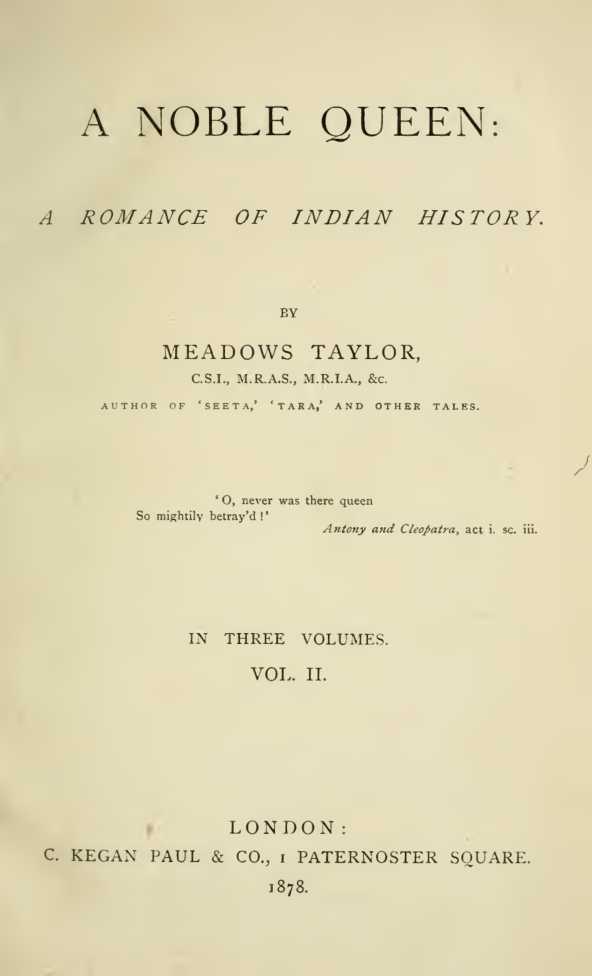 A Noble Queen - Romance of Indian history Vol 2