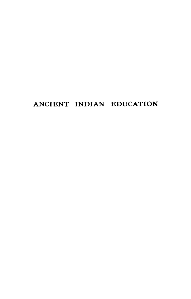 Ancient Indian Education