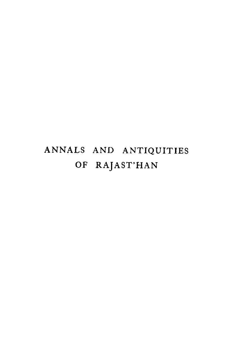 Annals and Antiquities Of Rajasthan I