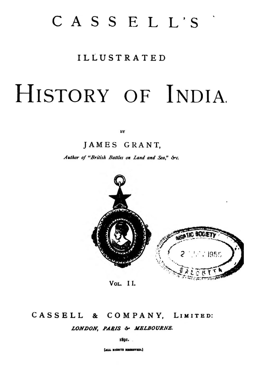 Cassells Illustrated History Of India  Vol. II