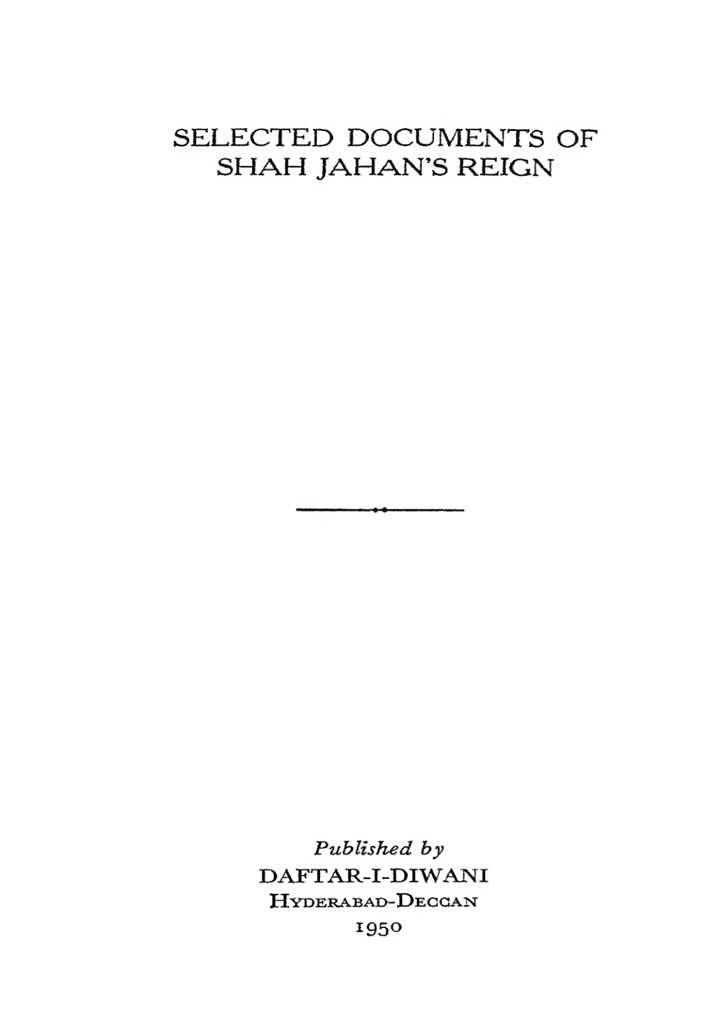 DOCUMENTS OF SHAH JAHAN