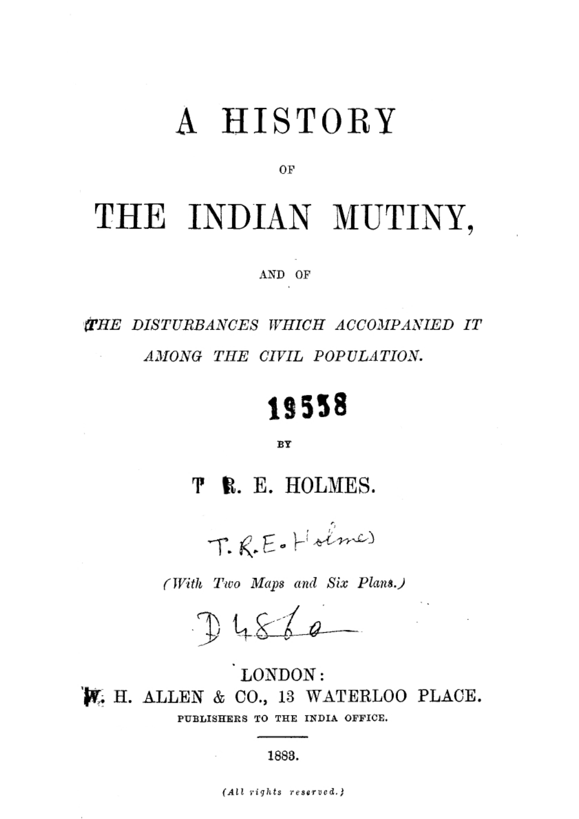 History Of The Indian Mutiny