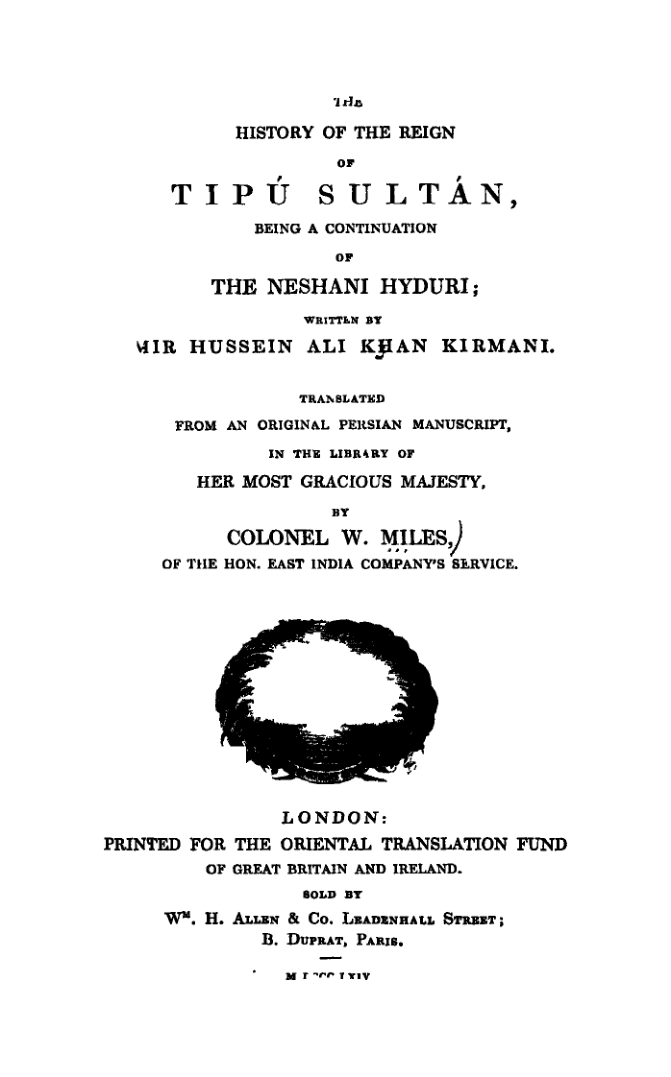 History Reign Of Tipu Sultan