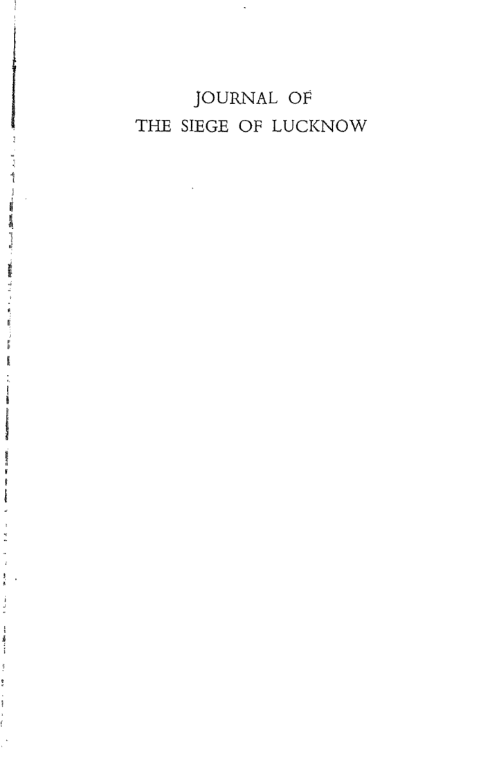 Journal of The Siege of Lucknow;: An Episode of The Indian Mutiny Maria Germon
