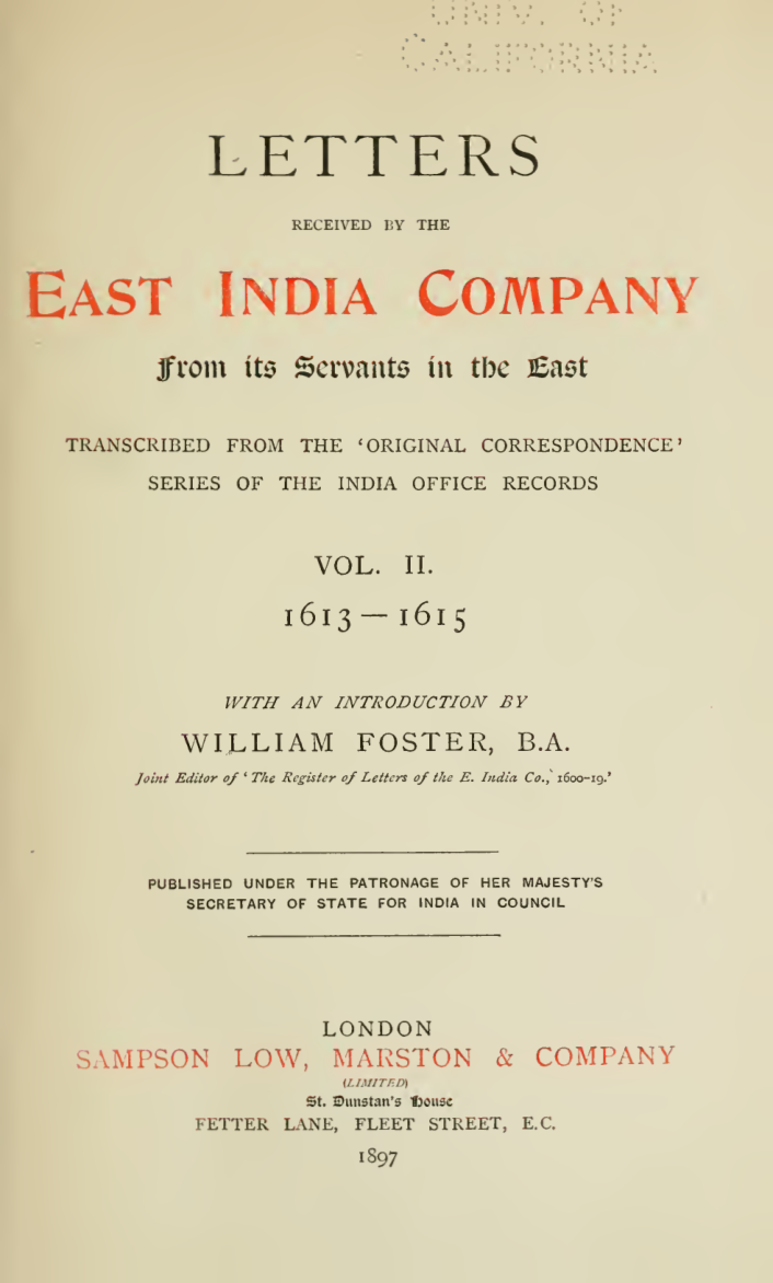 Letters received...Vol 2 By The East India Company from its servants in the East