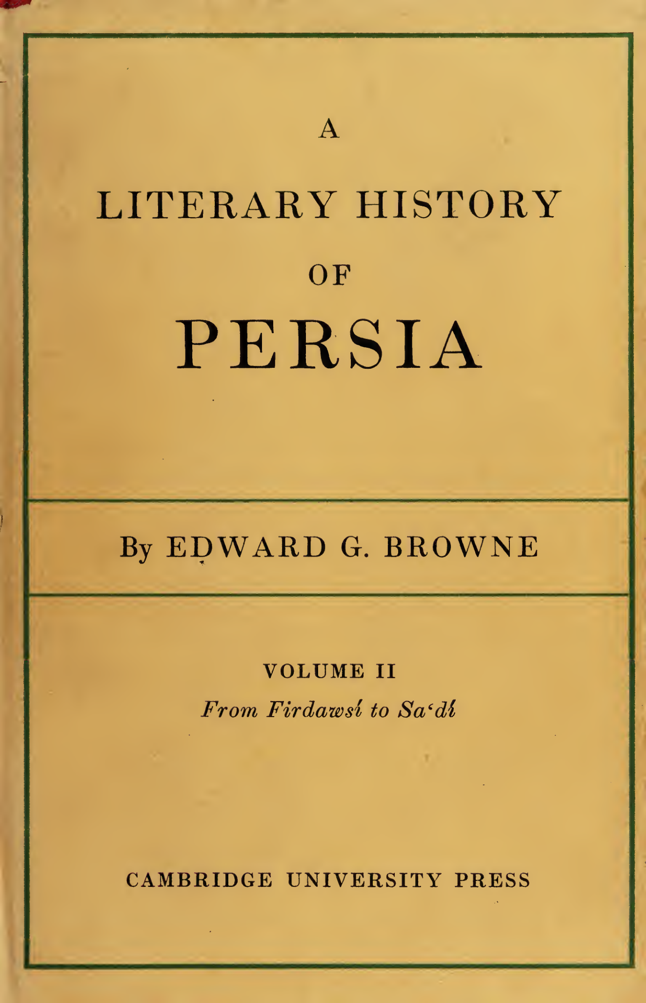 Literary History of Persia Vol 2