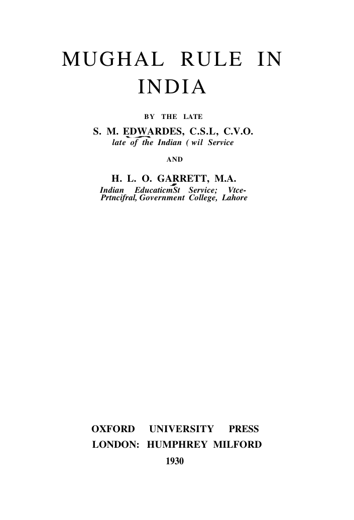 Mughal Rule In India