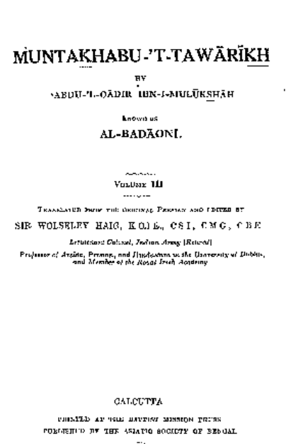 Muntakhabu-T-Tawarikh  Vol 3