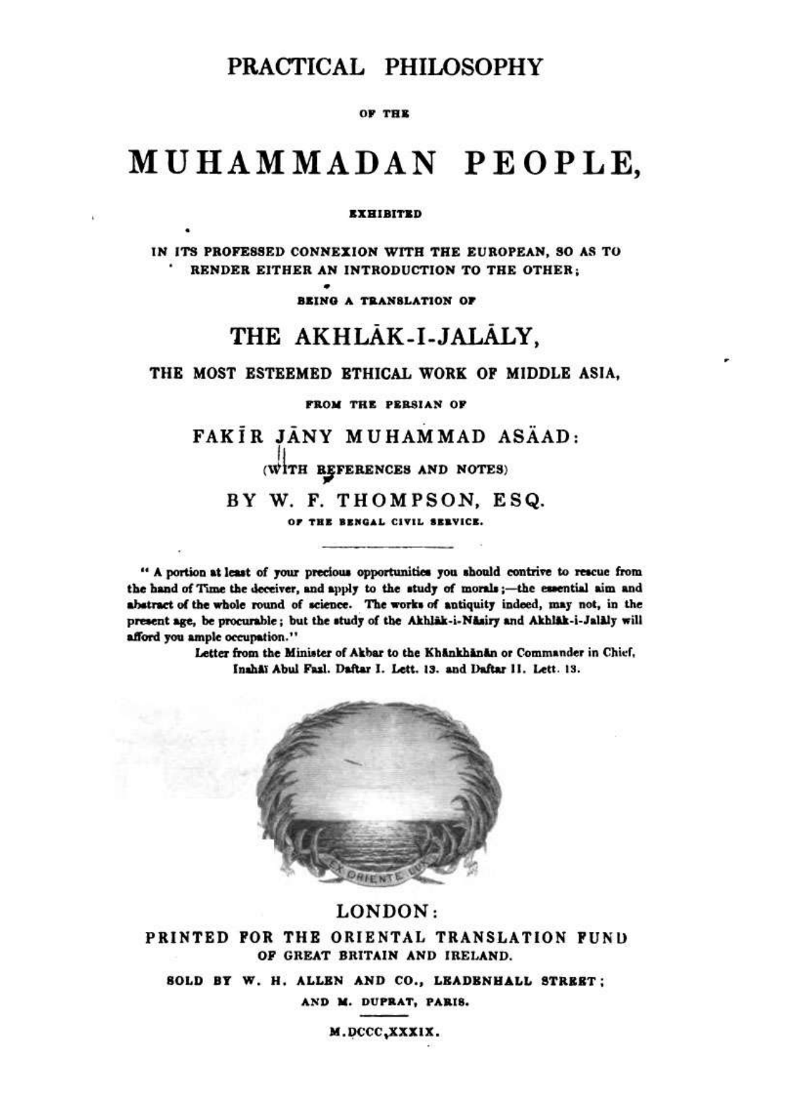 Philosophy: Muhammadan People