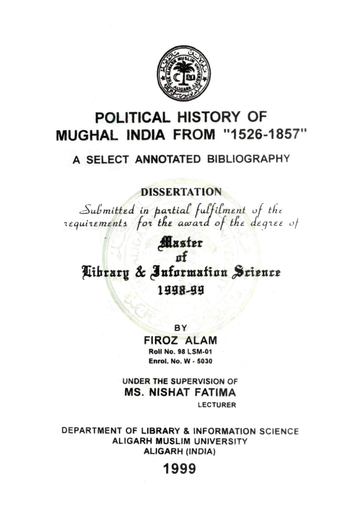 POLITICAL HISTORY OF MUGHAL INDIA FROM "1526-1857"