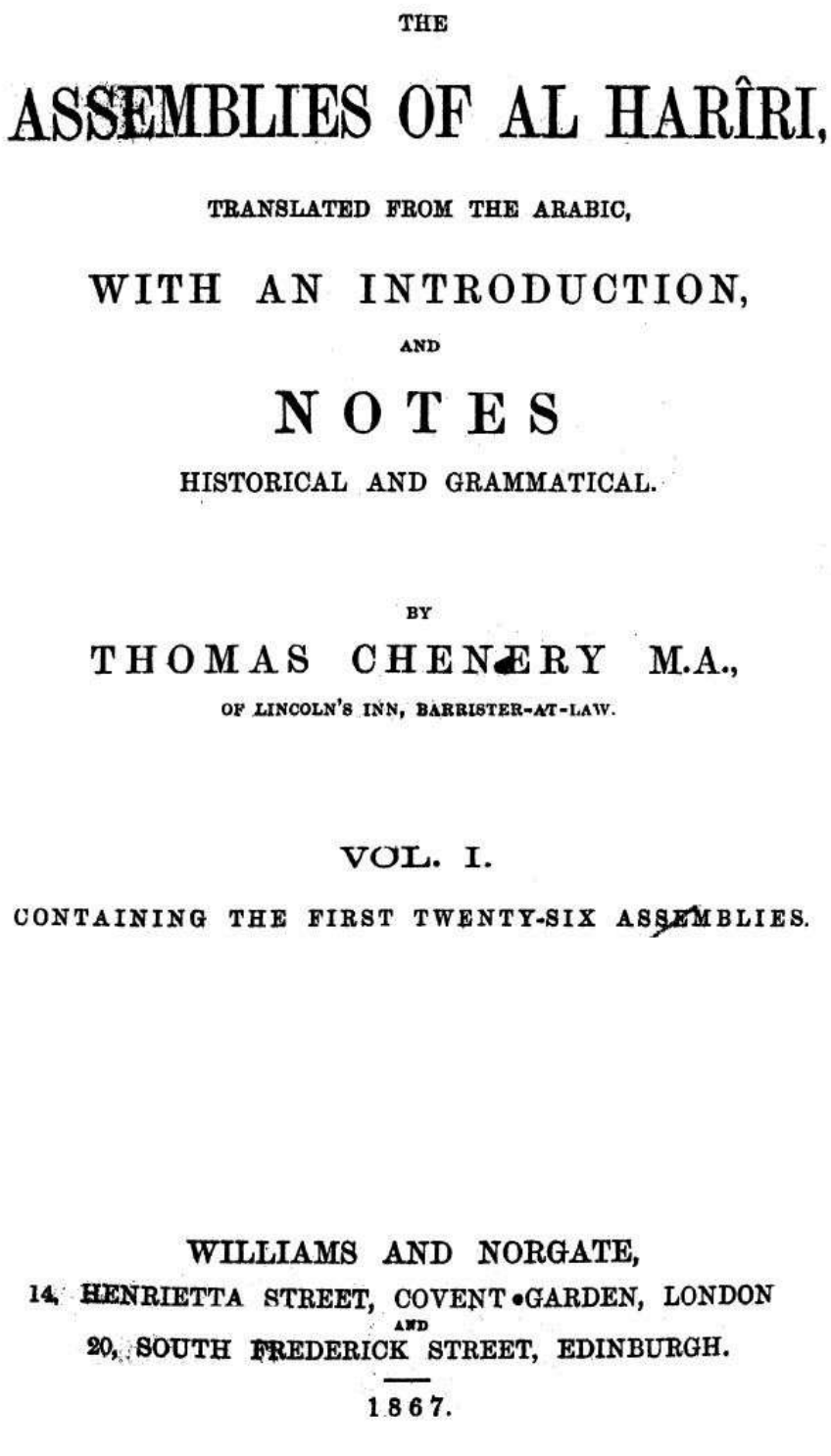 The Assemblies of Hariri Vol.1