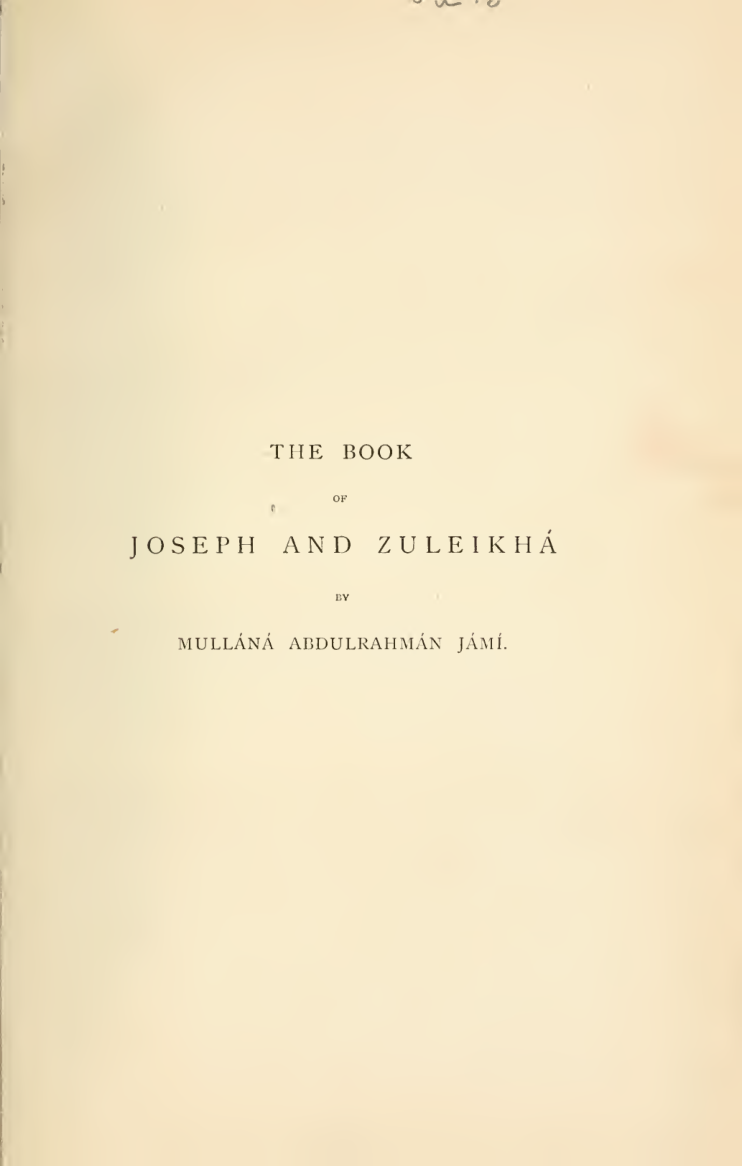 The Book of Joseph and Zuleikhá