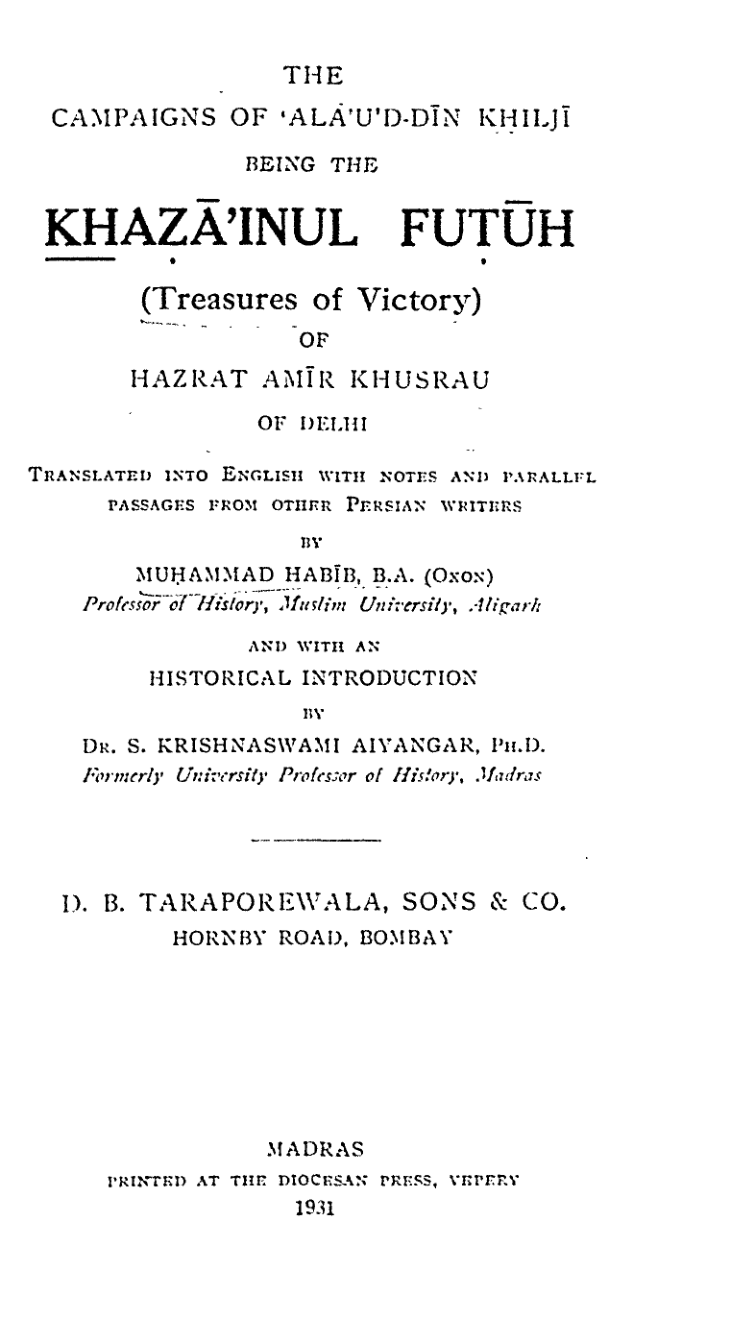 The Campaigns Of Alauddin Khilji