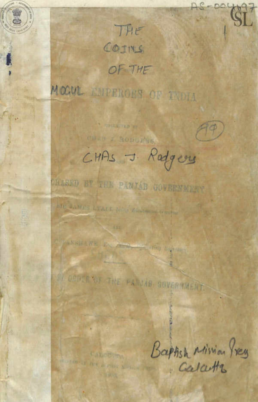 The Coins of mughal emperors of india