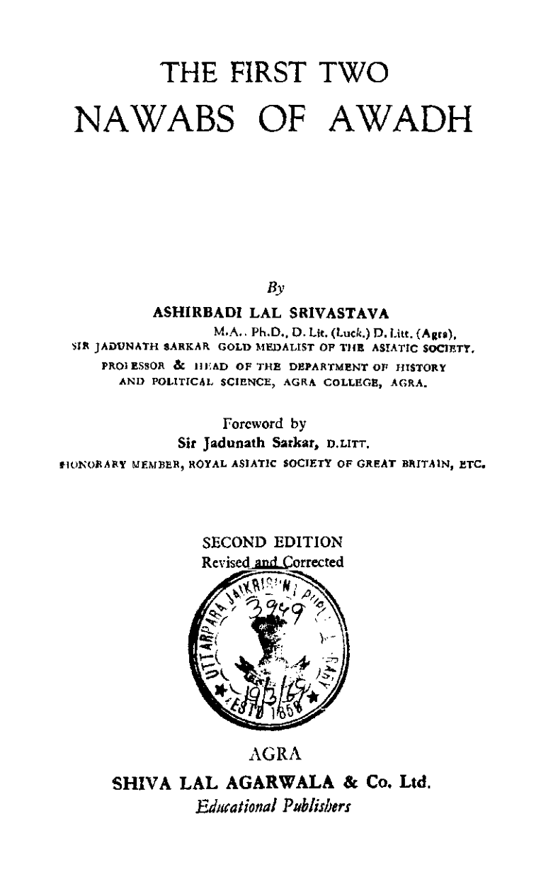 The First Two Nawabs of Awadh