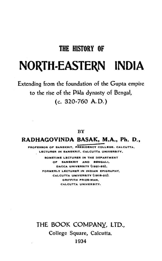 The History of North-Eastern India