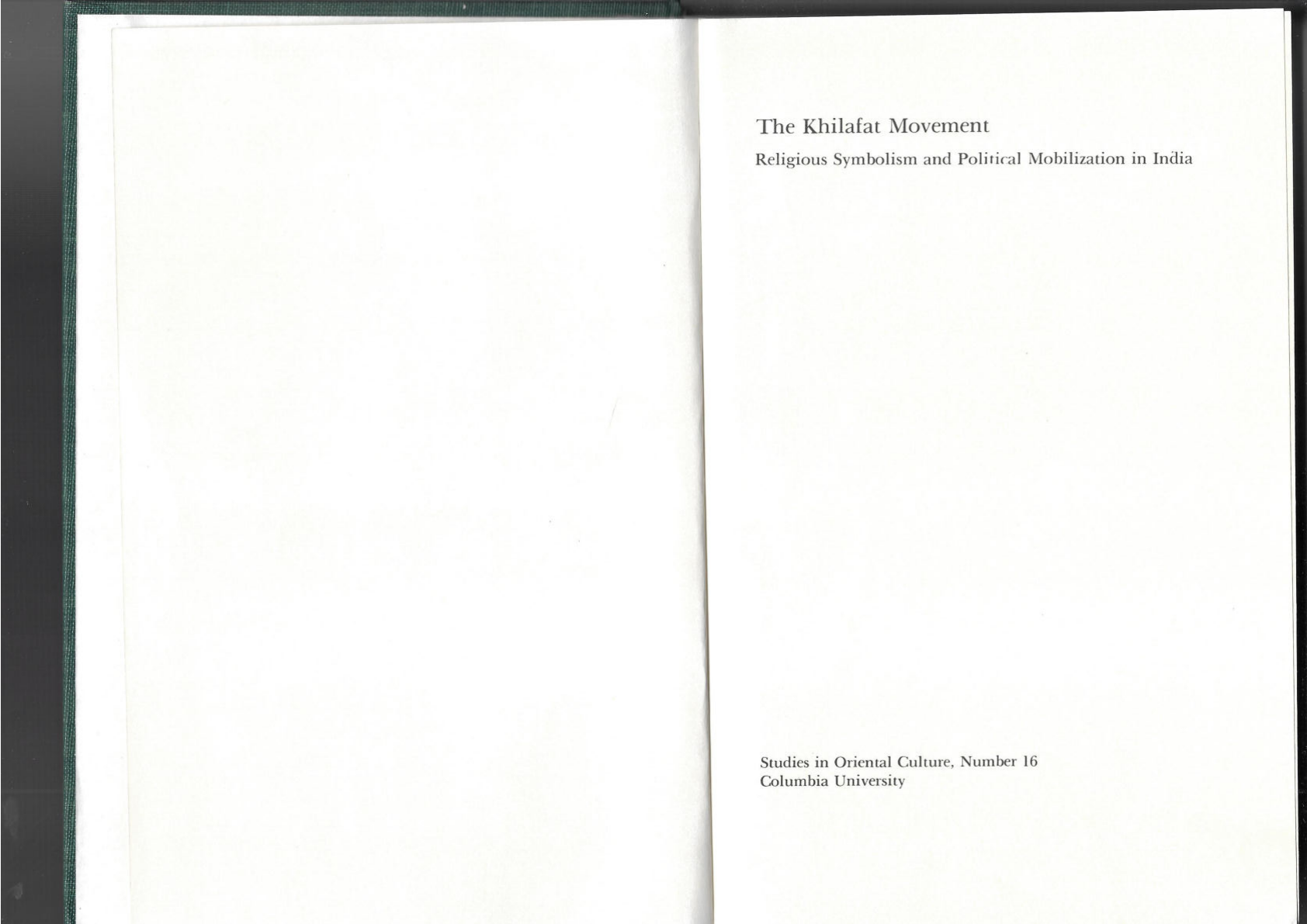 The Khilafat Movement