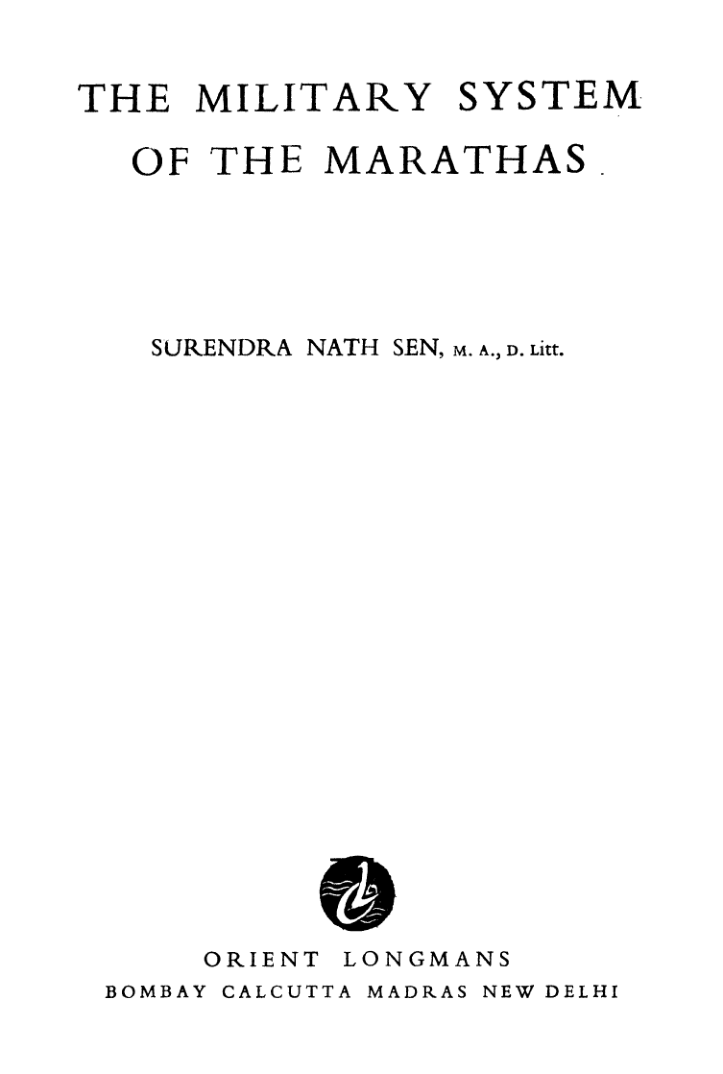The Military System of The Marathas
