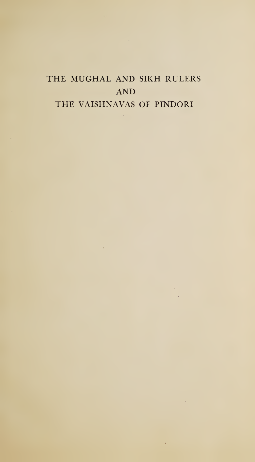 The Mughal and  Sikh rulers