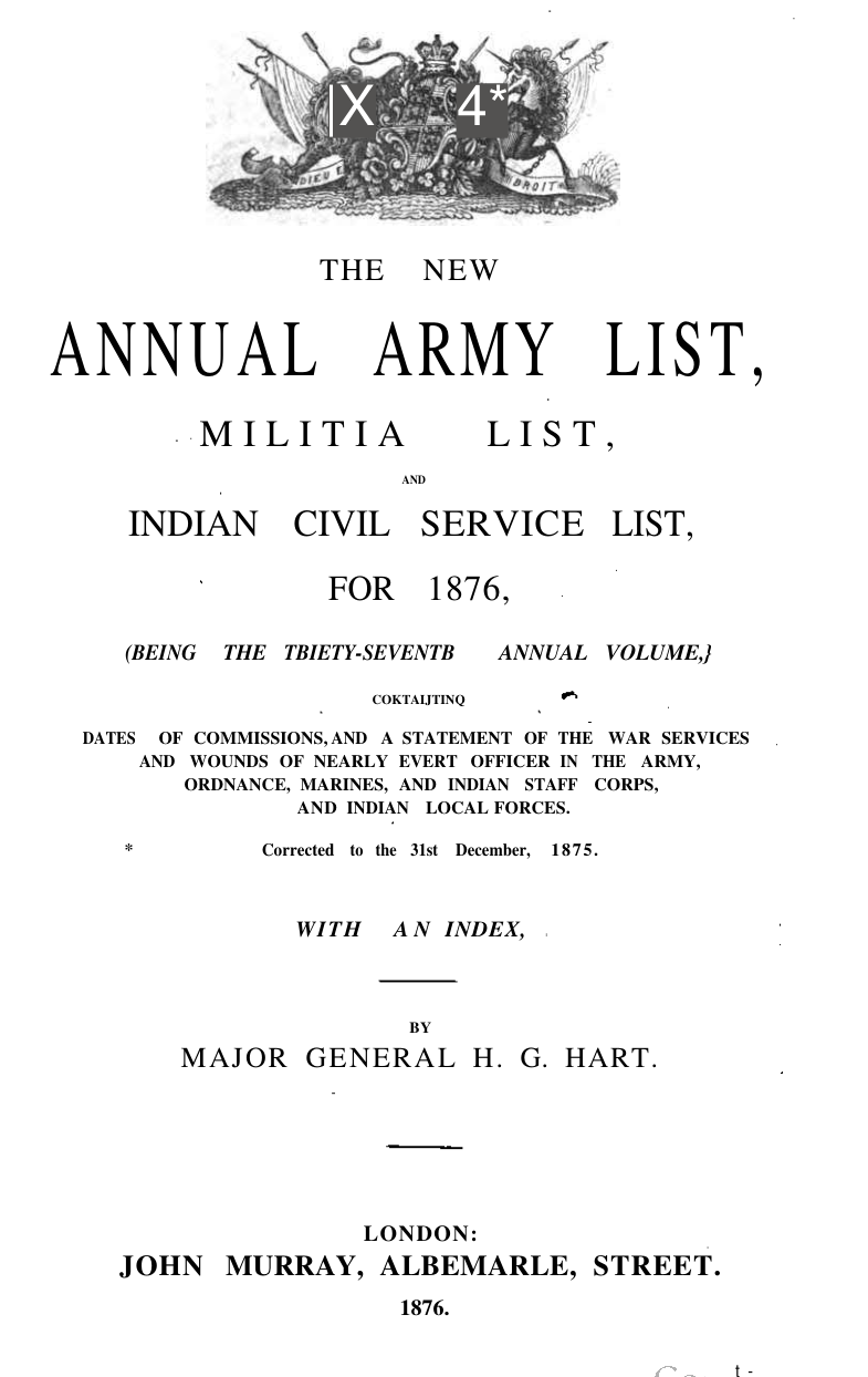 The New Annual Army List