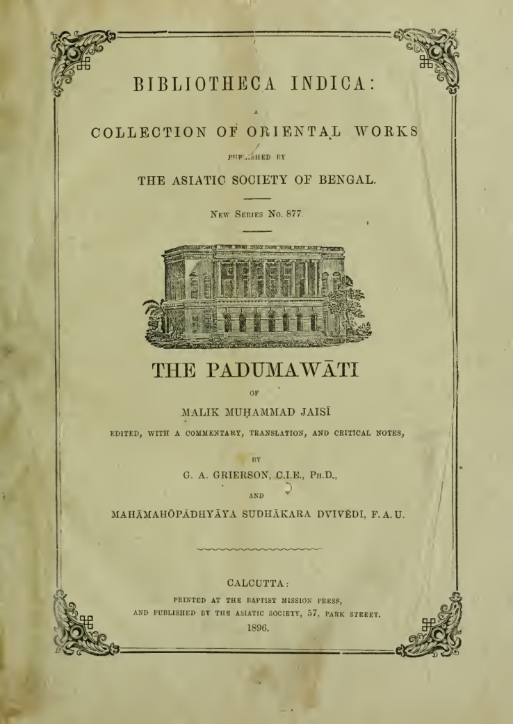 The Padumawati of Malik Muhammad Jais